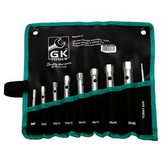 GK TOOLS Sada trubkových klíčů 9 dílů | 6-22 mm, textilní obal