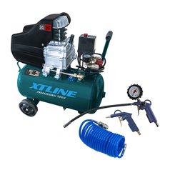 XTLINE Kompresor olejový 1500 W, 24 l + příslušenství