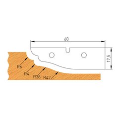 IGM Profilový nůž B 60x17,5x2mm pro F632-182 F632-091130
