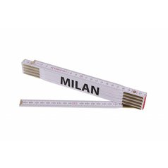 Metr skládací 2m MILAN (PROFI,bílý,dřevo)