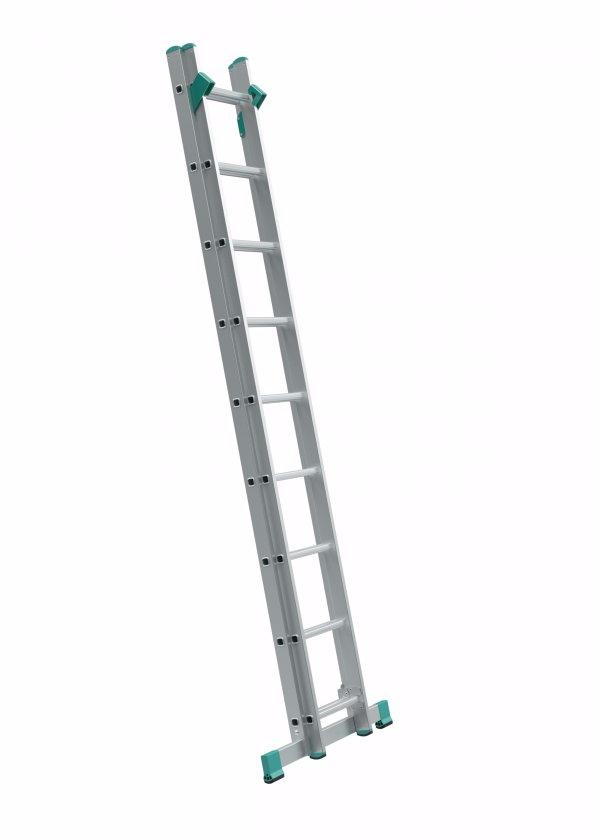 Žebřík dvoudílný univerzální s úpravou na schody EUROSTYL 2,58/4,28 m, 2x9 příček, 7709 ALVE