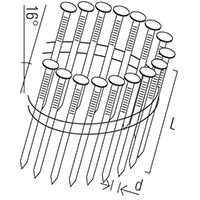 Hřebíky konvexní BDC páskované ve svitku 16° 2,5 x 40mm, 10800ks, KMR 10500868