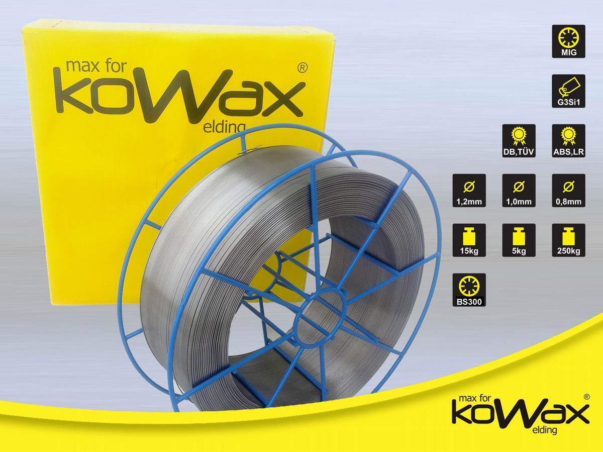 Svařovací drát nepoměděný G3Si1 0,8mm, 15kg Kowax KWXN30815